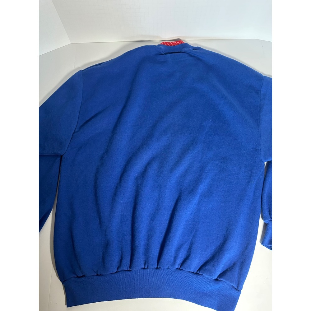 Vintage Gopher Sport Christmas Kittens Sweatshirt XL Blue Double Collar USA Made - Picture 5 of 5